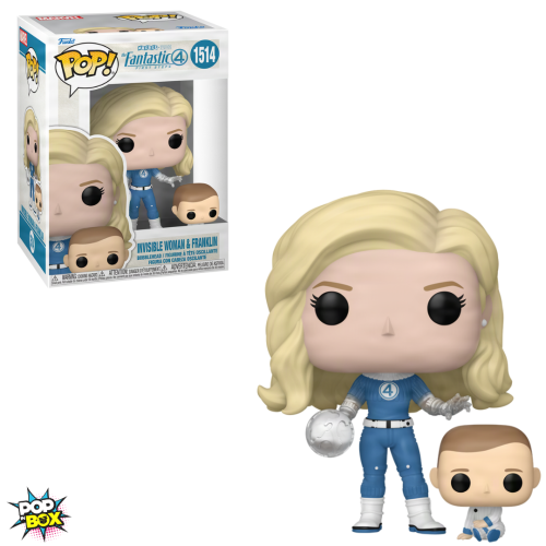Funko POP! Mulher Invisível e Franklin, do filme Quarteto Fantástico: Primeiros Passos