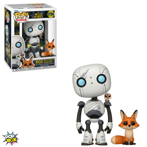 Funko POP! Roz com Fink e Bico-Vivo do filme Robô Selvagem